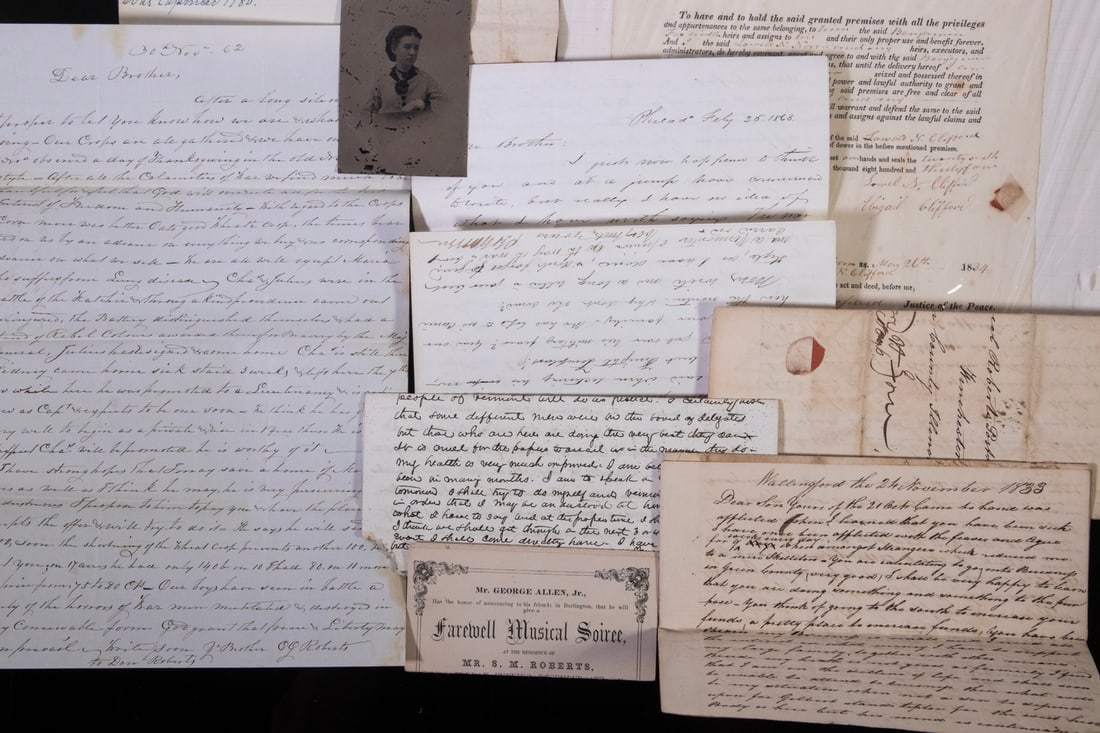 GROUP EARLY 19TH C. LETTERS SEA CAPTAIN ROBERTS FAMILY, MANCHESTER VT: GROUP EARLY 19TH C. LETTERS SEA CAPTAIN ROBERTS FAMILY, MANCHESTER VT Approximately 70 pieces dating between the 1820's and 1860's. Some early postage intact