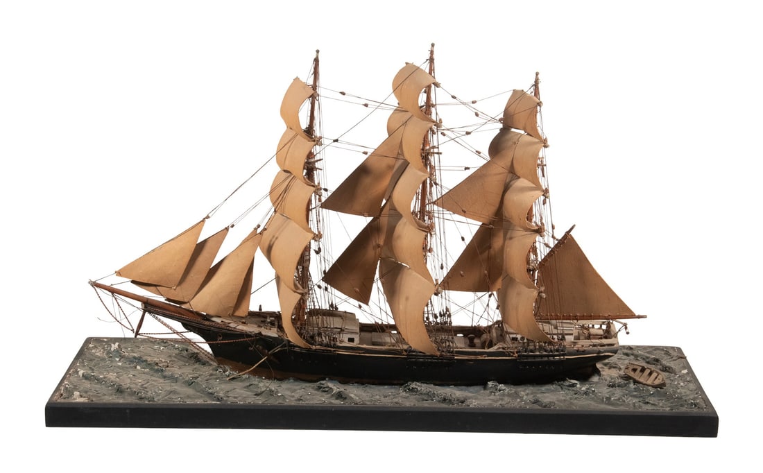 CIRCA 1910 MODEL SAILING SHIP L.F. CHASE, ROCKLAND, MAINE (1 of 3)