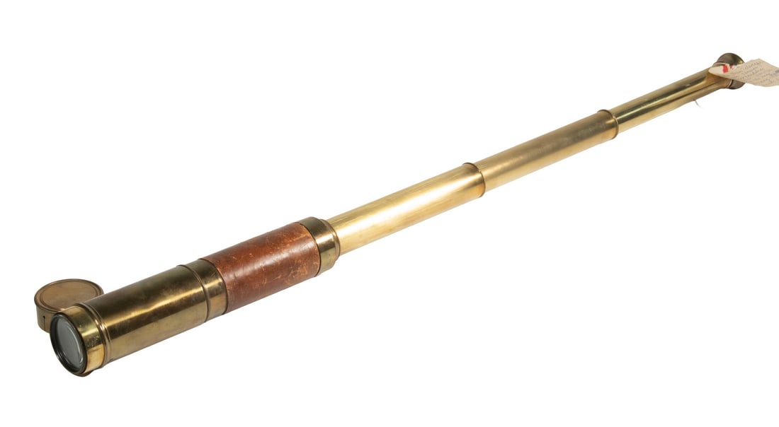 19TH C. BRASS AND LEATHER TELESCOPE (1 of 3)