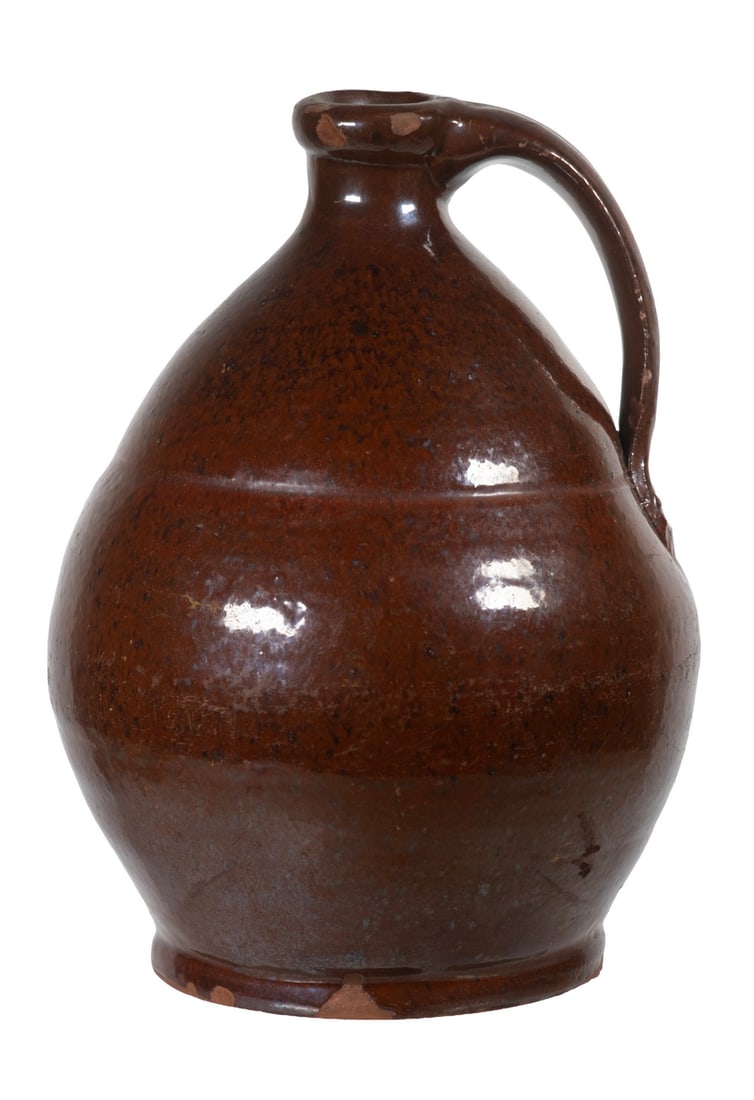 MAINE REDWARE JUG, ATTRIB. TO MATTHIAS NORCROSS (1 of 2)