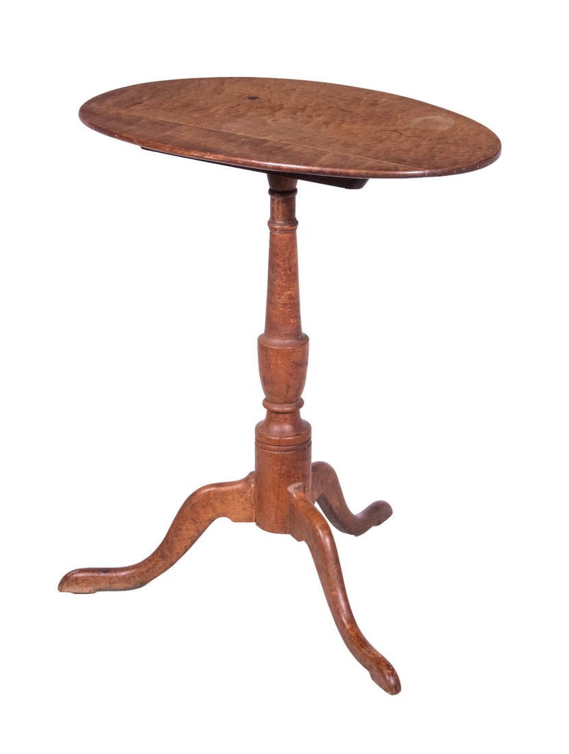 QUEEN ANNE TIGER MAPLE CANDLESTAND (1 of 2)
