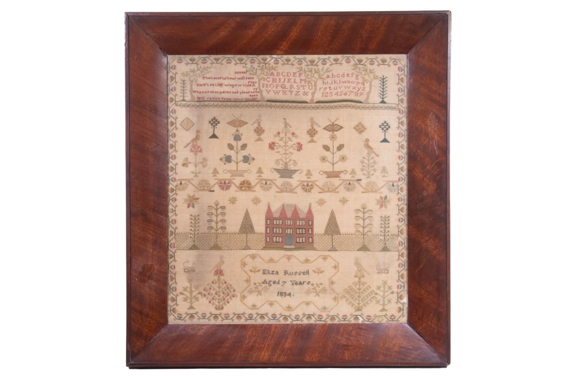 1834 FRAMED SAMPLER BY ELIZA RUSSELL (1 of 3)