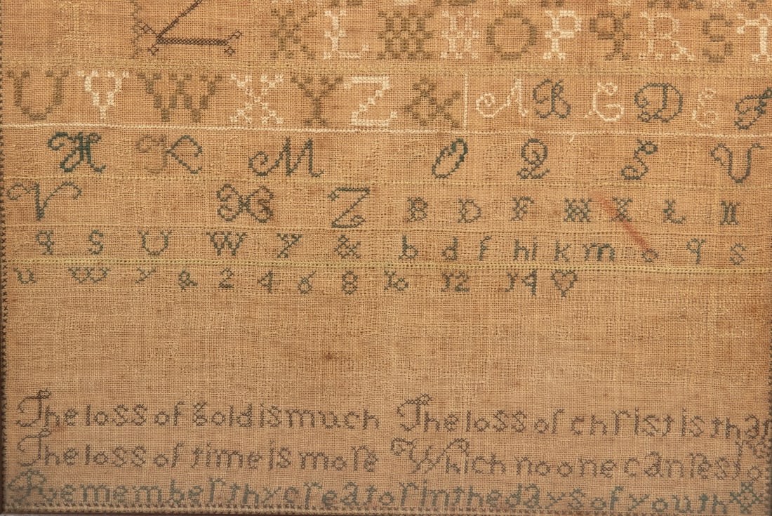EARLY NEEDLEWORK SAMPLER, 19TH CENTURY - 2
