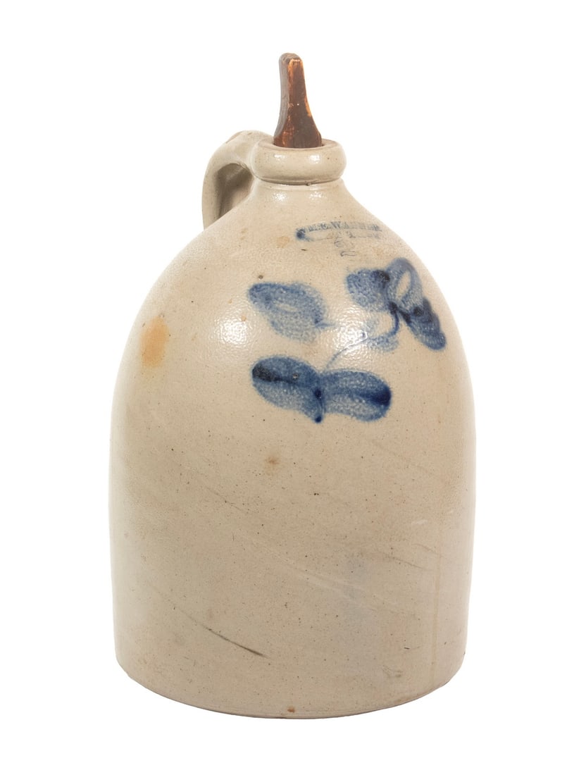 WM E. WARNER, WEST TROY, NY STONEWARE JUG (1 of 3)