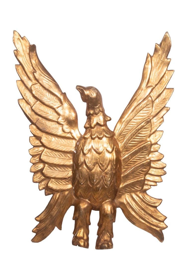 FINELY CARVED AND GILT EAGLE, POSSIBLY MASONIC (1 of 2)