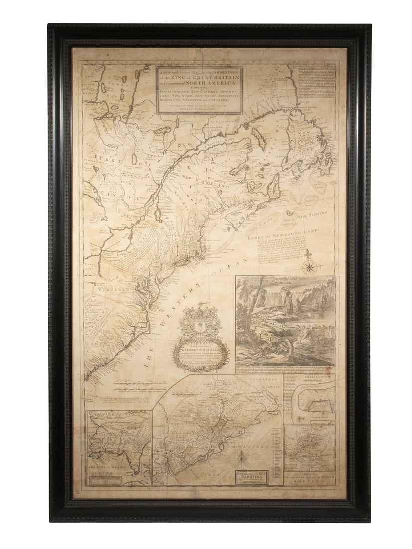 HERMAN MOLL CA 1730 "BEAVER MAP" OF BRITISH NORTH AMERICA (1 of 4)