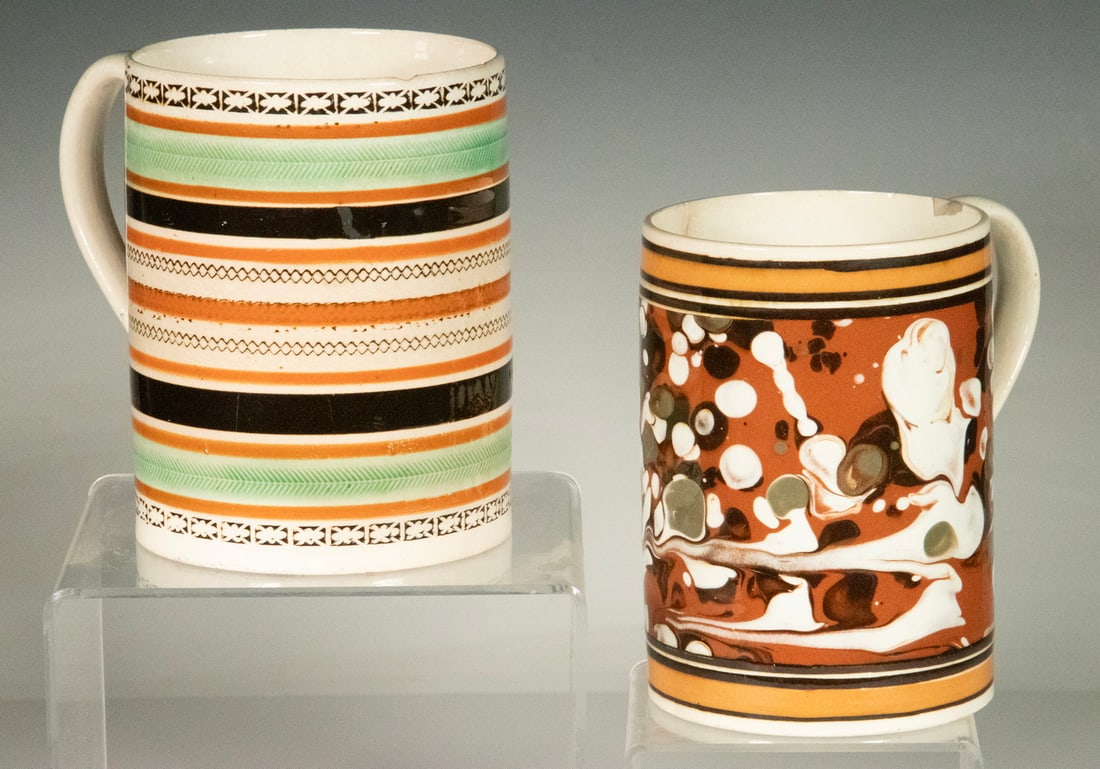 (2) EARLY ENGLISH MOCHA WARE MUGS (1 of 2)