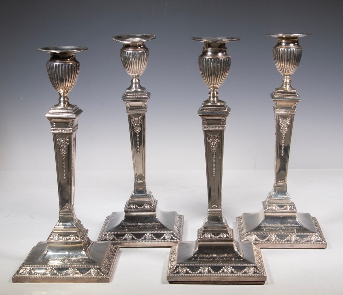 (4) GEORGE III STERLING CANDLESTICKS, DANIEL SMITH & ROBERT SHARP (1 of 4)