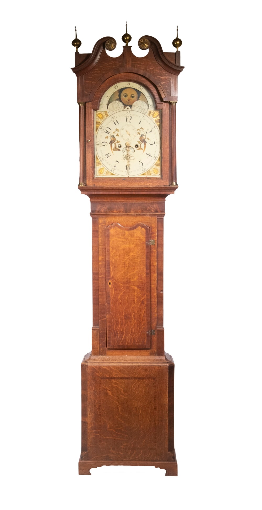 ENGLISH TALL CASE CLOCK WITH MOON PHASE DIAL, SIGNED EDWARD GLASE, BRIDGNORTH, CIRCA 1800 (1 of 7)