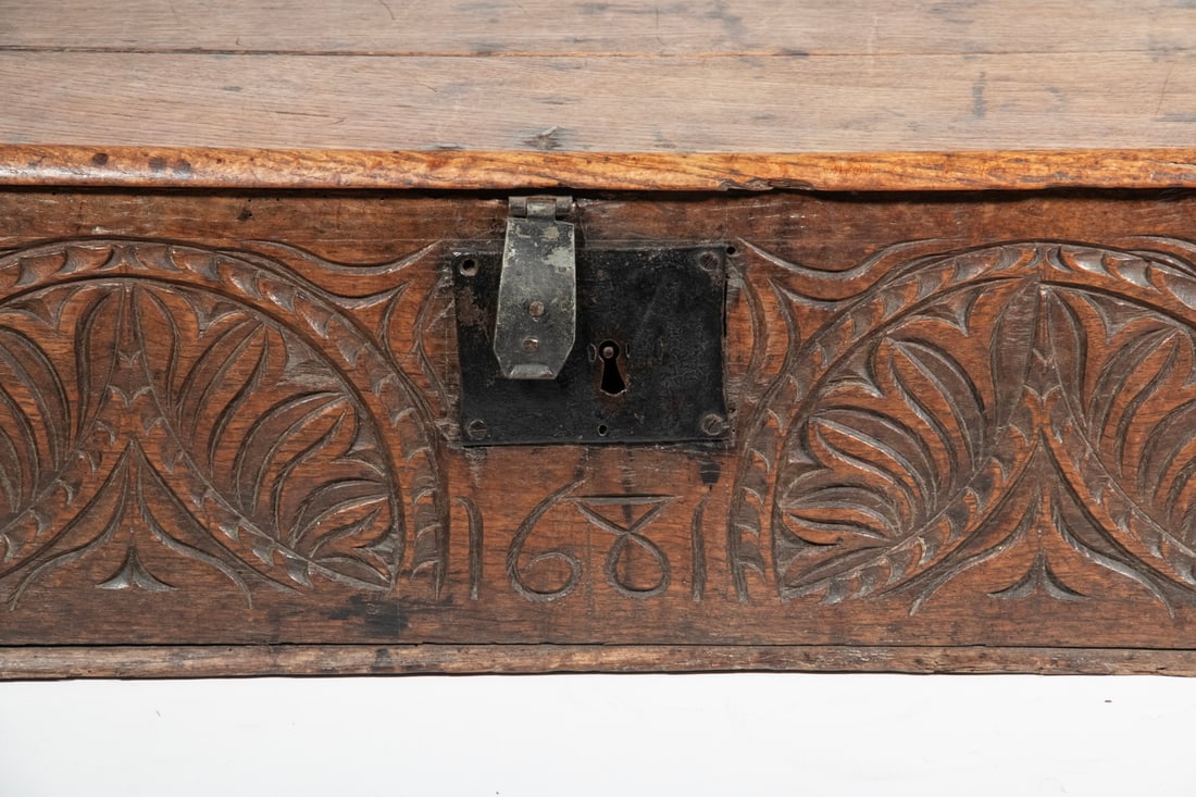 OAK BIBLE BOX DATED 1681 - 2