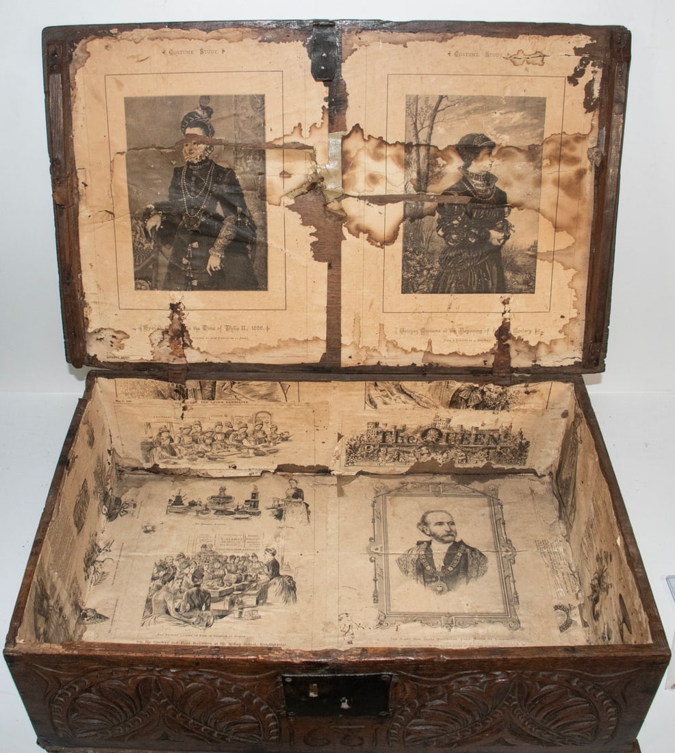 OAK BIBLE BOX DATED 1681 - 3