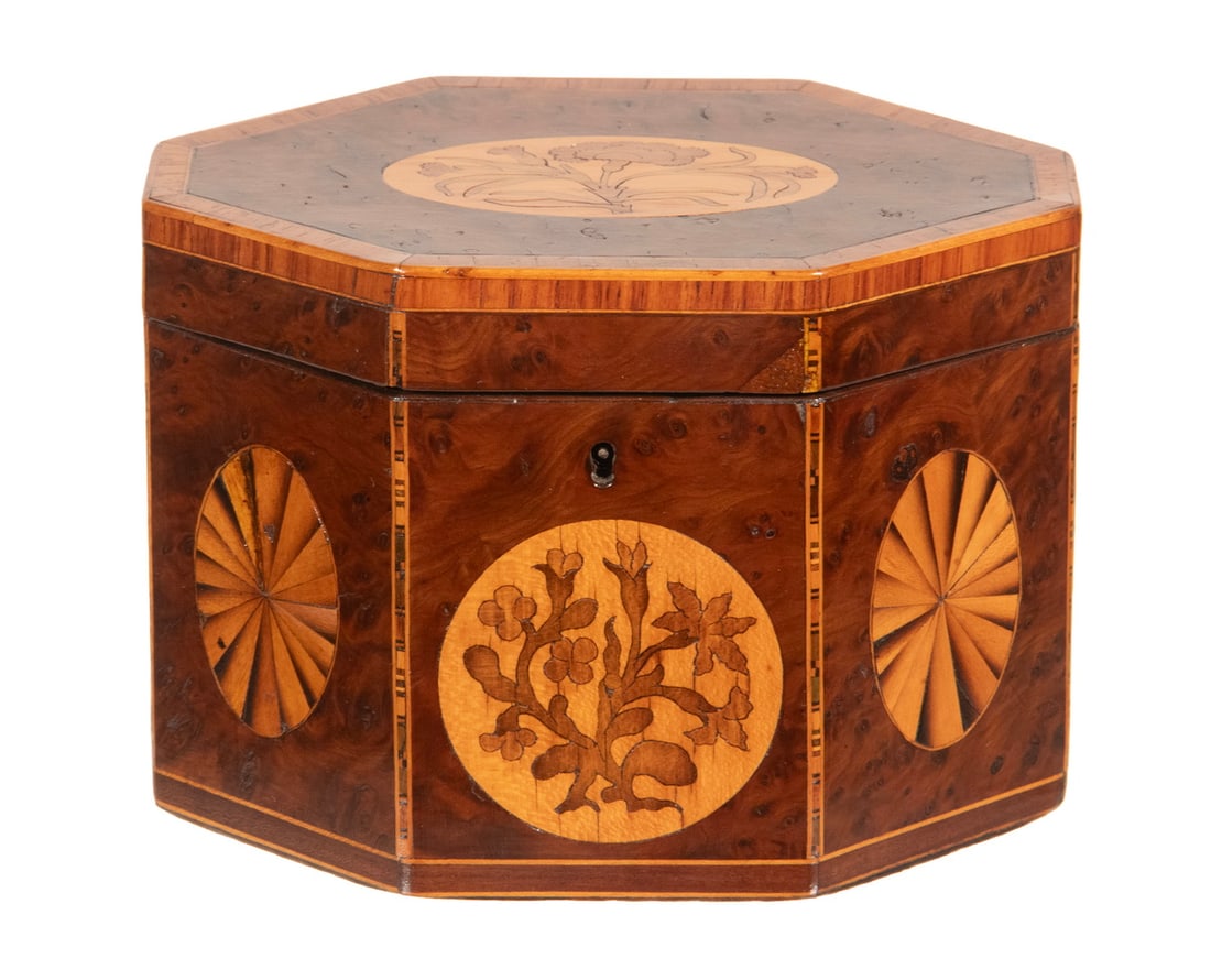 PATERAE INLAID OCTAGONAL TEA CADDY (1 of 4)