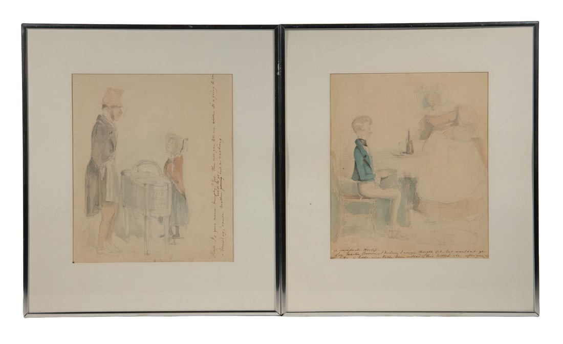 (2) ORIGINAL DRAWINGS BY JOHN LEECH (UK, 1817-1864) (1 of 4)