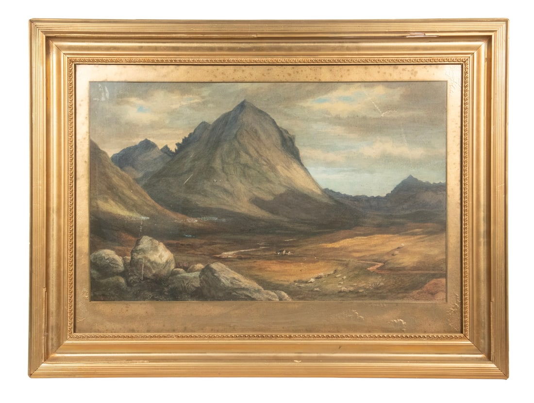 19TH C. VIEW OF AONACH EAGACH IN GLEN COE MOUNTAINS, SCOTLAND (1 of 4)