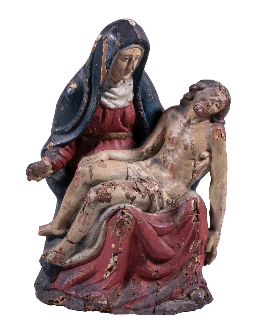 17TH C. ALTAR FIGURE OF THE PIETA (1 of 4)