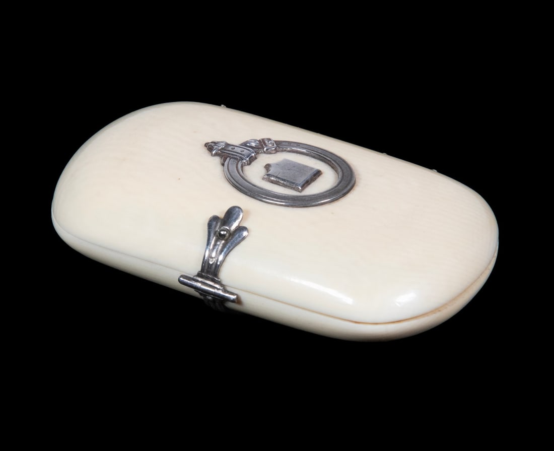 CASED 19TH C. FRENCH IVORY & SILVER COIN PURSE (1 of 4)