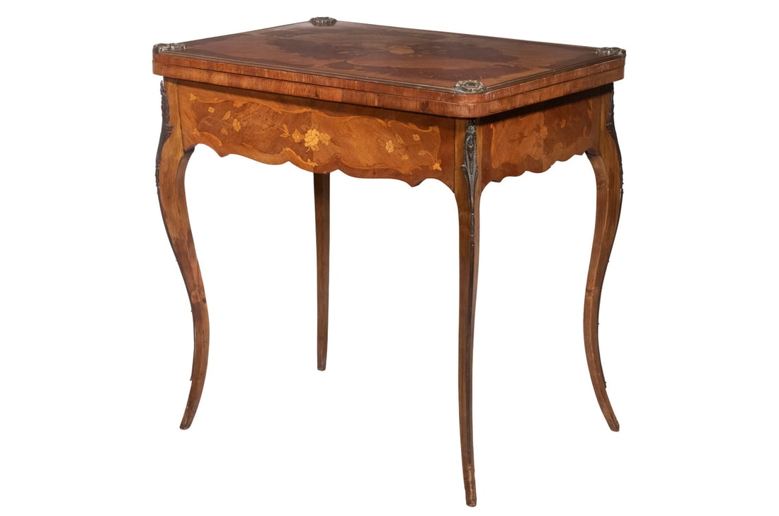 19TH C. FRENCH MARQUETRY INLAID GAMES TABLE (1 of 5)