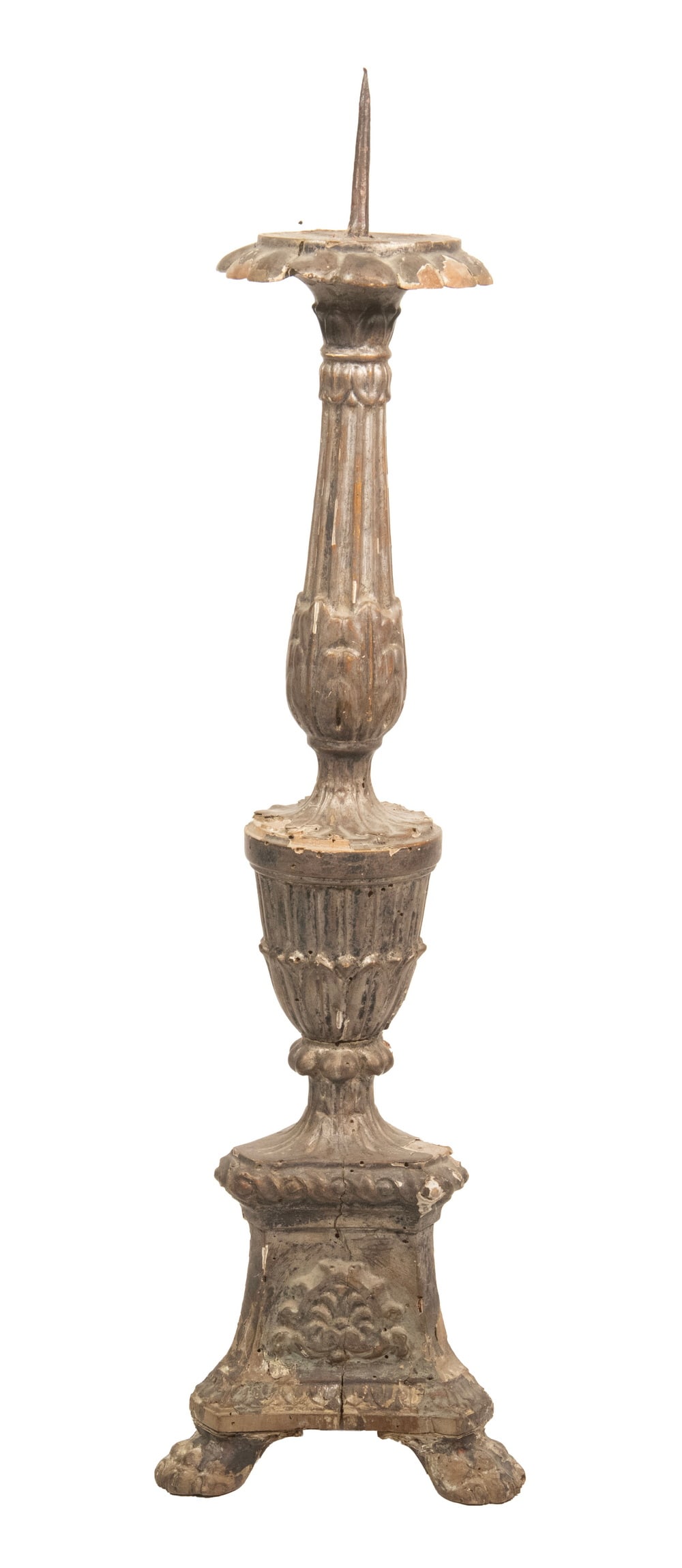 18TH C. ITALIAN CARVED WOOD PRICKET CANDLESTICK (1 of 1)