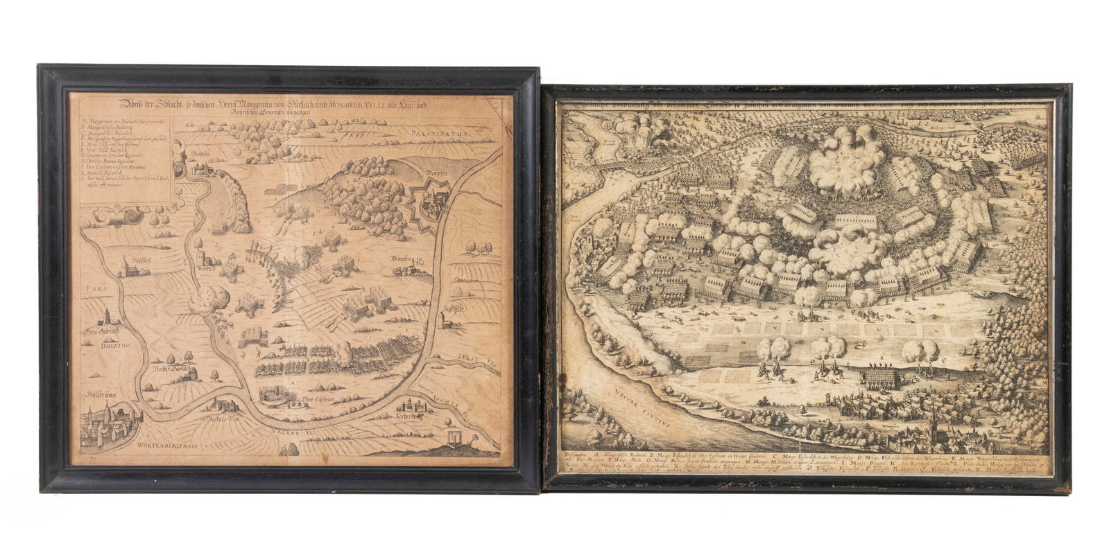 (2) RARE 16TH C. GERMAN BATTLE MAPS (1 of 4)