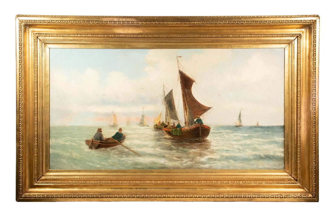 ATTRIBUTED TO GUSTAVE DE BREANSKI (1856-1898) "THE FISHING FLEET" (1 of 4)