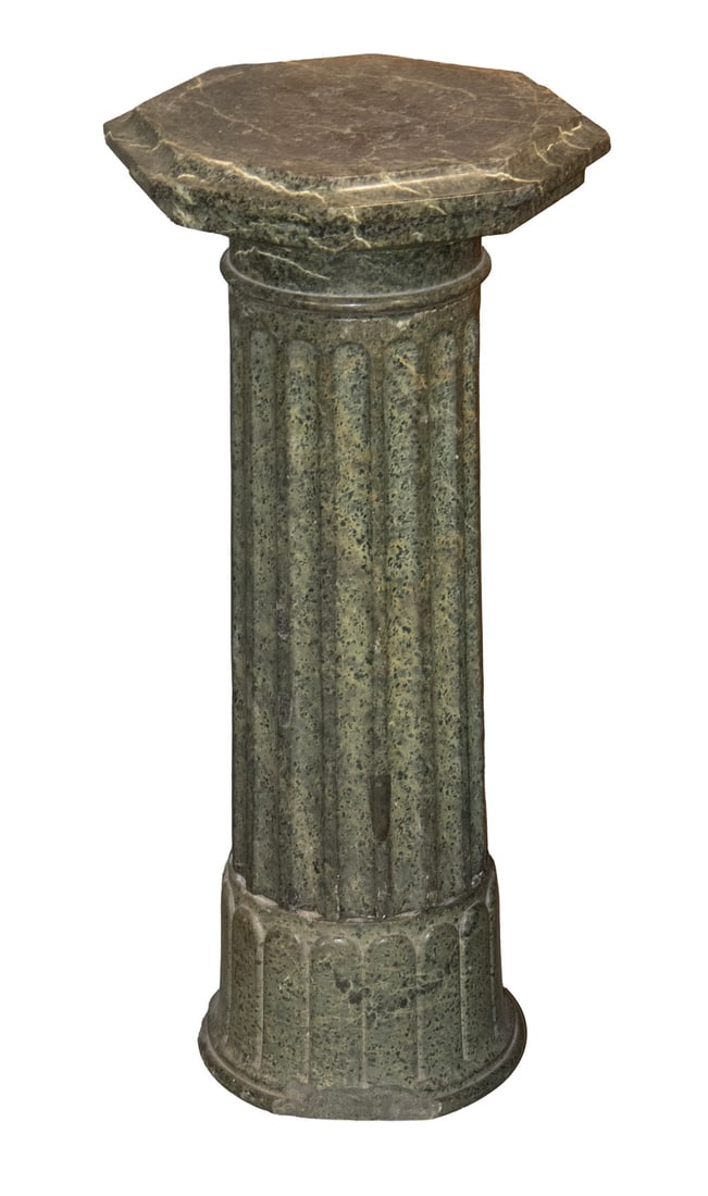 ITALIAN GREEN MARBLE DISPLAY PEDESTAL (1 of 1)