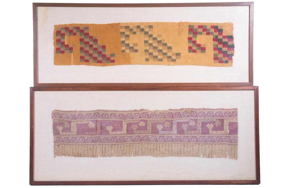 (8) PERUVIAN TEXTILES & (2) COPTIC, FRAMED - 2