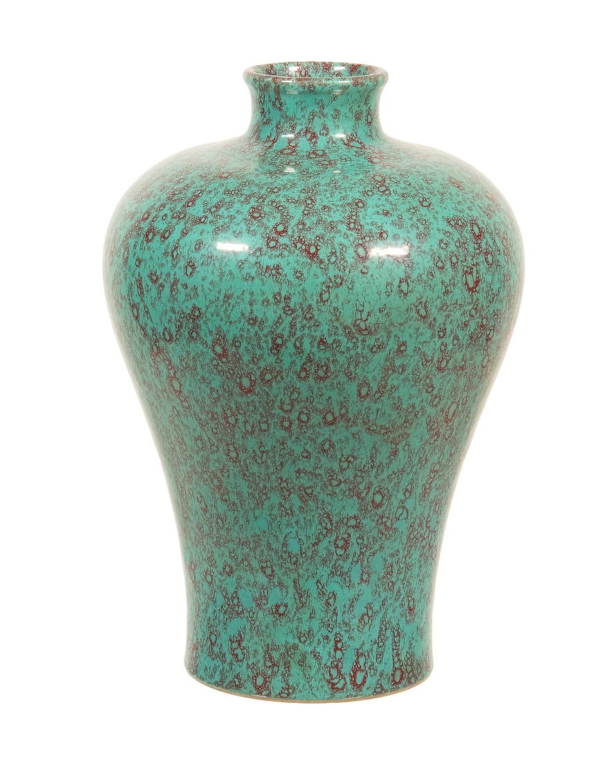 CHINESE ROBIN’S EGG GLAZED PORCELAIN MEIPING VASE (1 of 2)