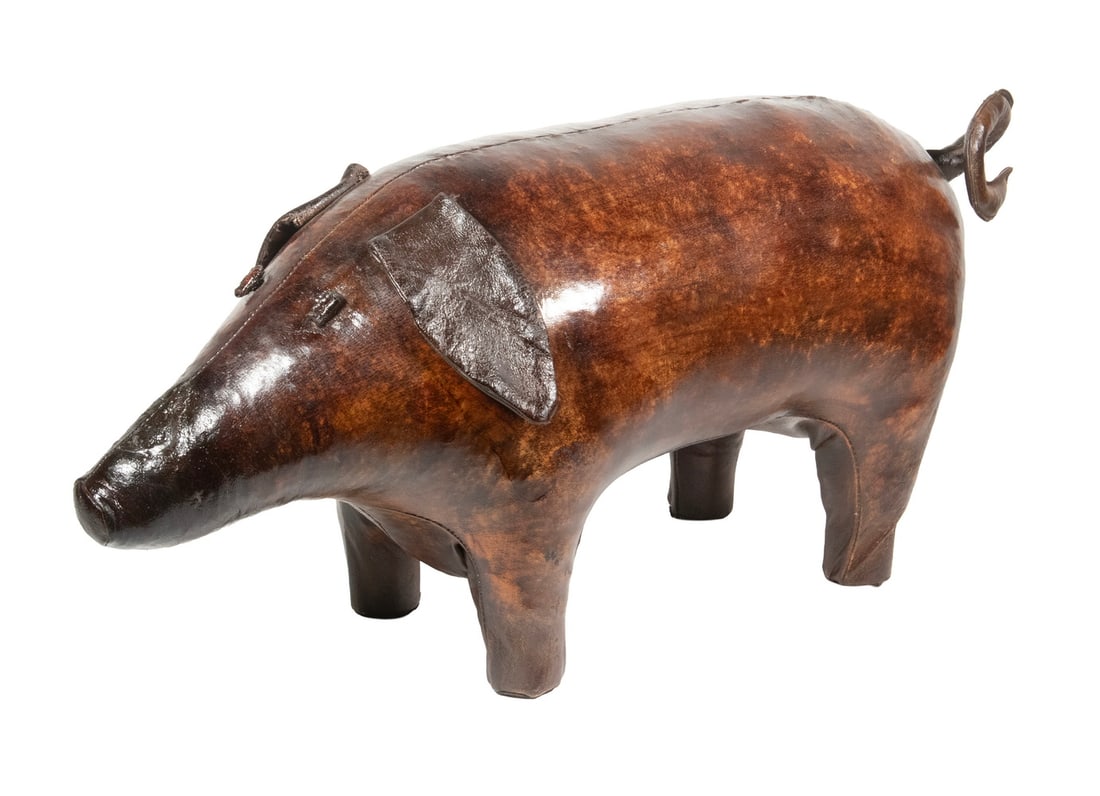 DIMITRI OMERSA UK LEATHER PIG OTTOMAN (1 of 3)