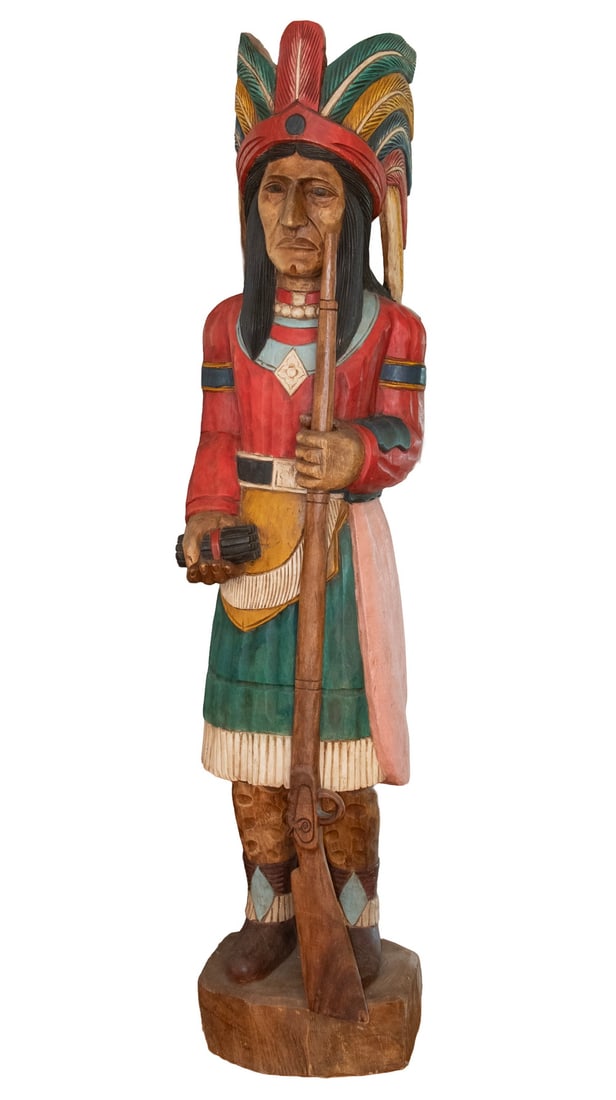 CARVED & PAINTED REPLICA CIGAR STORE INDIAN (1 of 1)