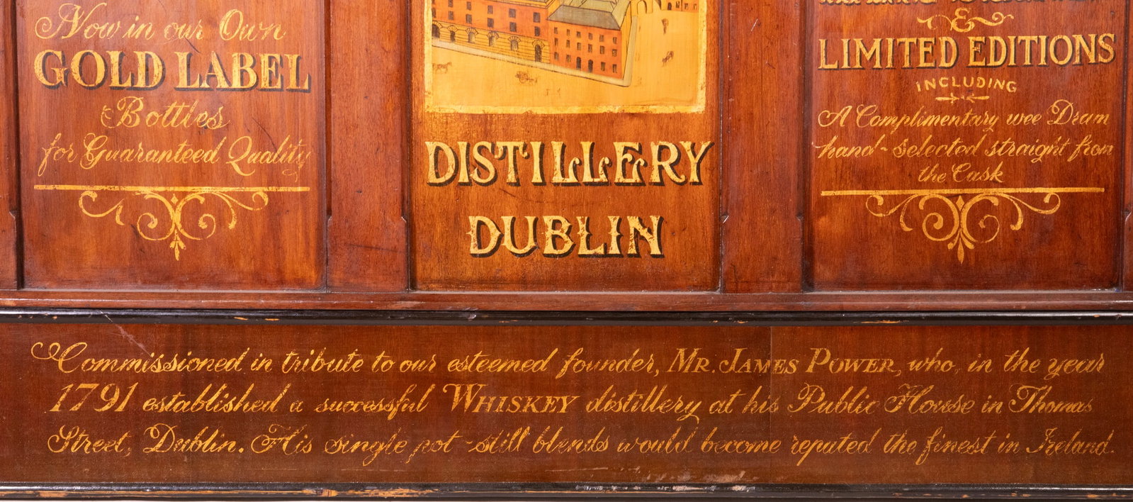 LARGE POWERS IRISH WHISKEY BAR BACK PANEL - 2