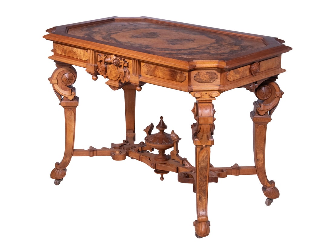 VICTORIAN WALNUT PARLOR TABLE (1 of 3)