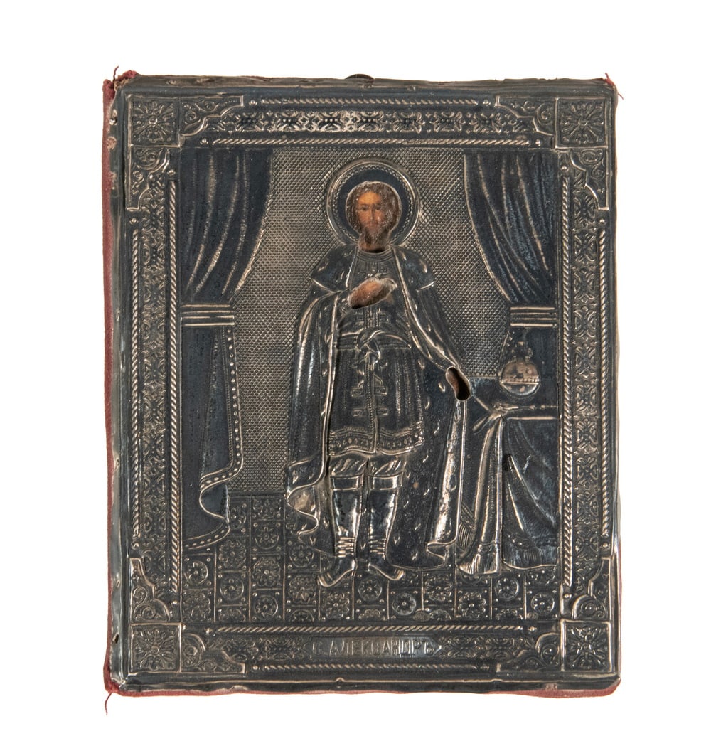 MINIATURE RUSSIAN ICON OF ALEXANDER NEVSKY (1 of 2)