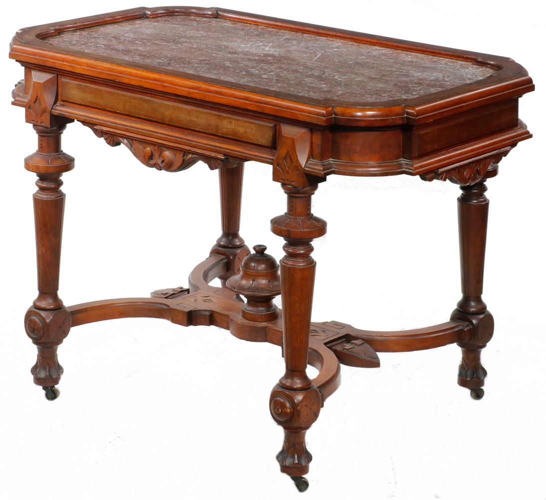 VICTORIAN MARBLE TOP CENTER TABLE (1 of 3)