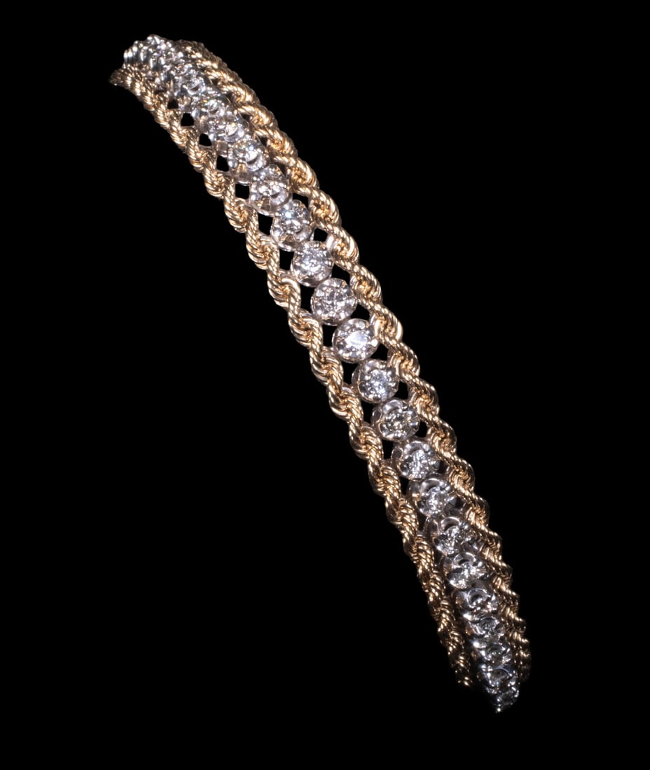 VINTAGE 14K GOLD AND DIAMOND BRACELET (1 of 2)