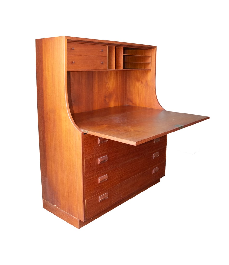 DANISH MODERN TEAK FALL FRONT DESK BY POVL DINESEN (1 of 3)