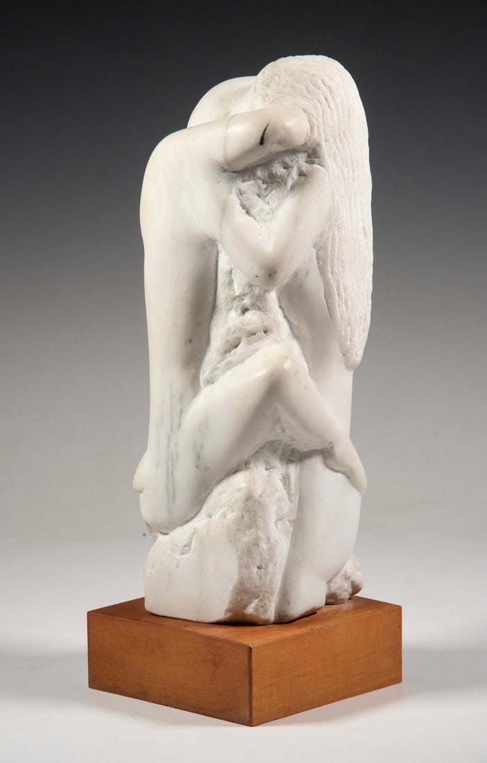 CUBIST MARBLE SCULPTURE OF LOVERS (1 of 5)