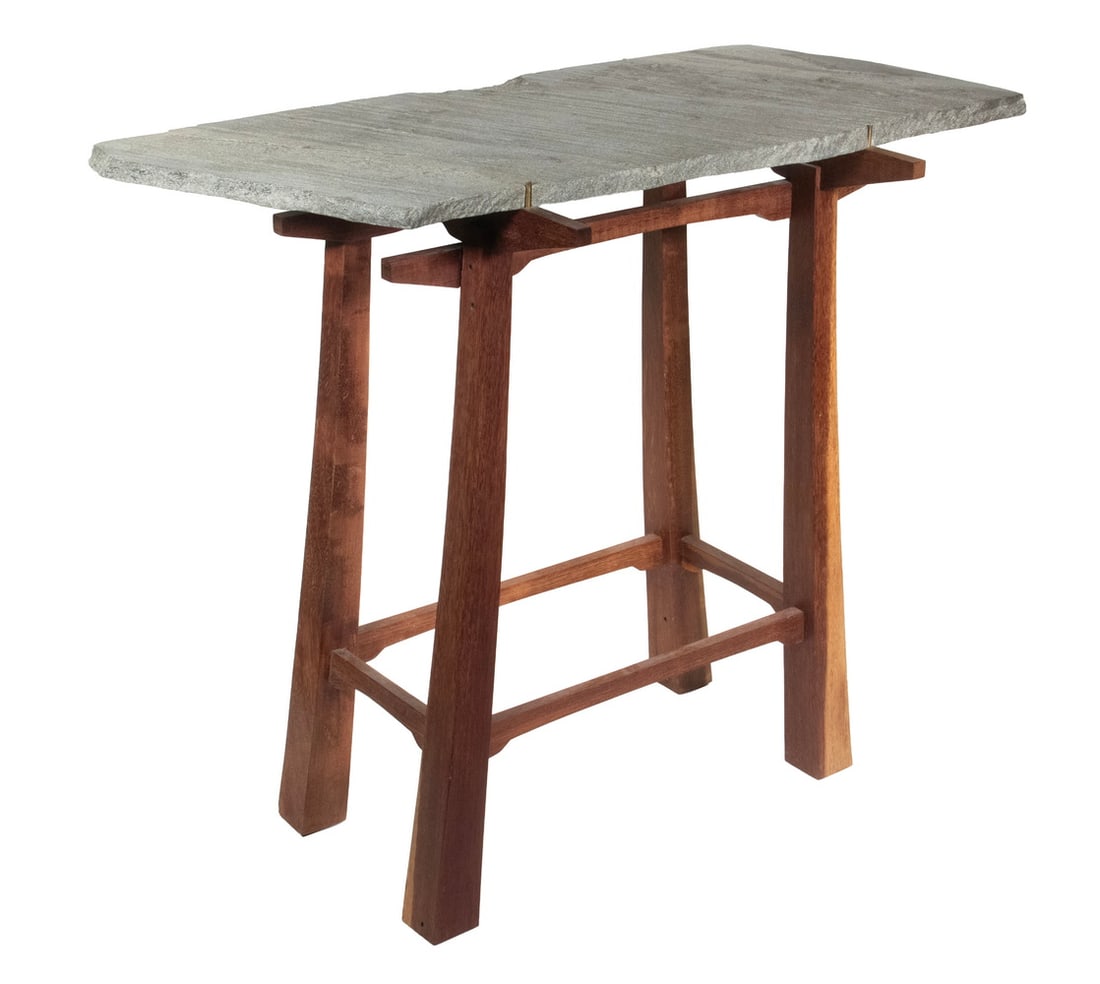 RAY CORBONE STONE AND WOOD TABLE (1 of 2)