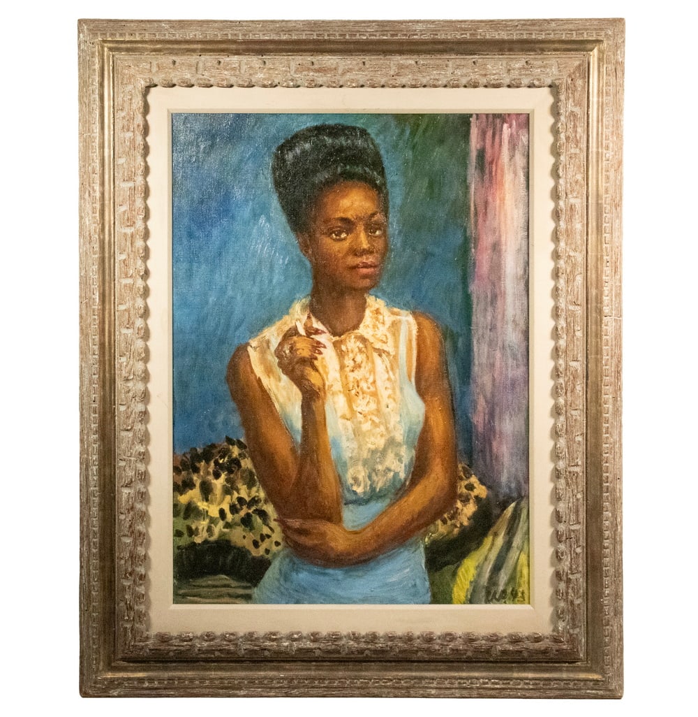 WALDO PEIRCE (MA/UK/ITALY, 1856-1925): WALDO PEIRCE (MA/UK/ITALY, 1856-1925) "Ruby, Feb 1944", portrait of a young black woman, signed, titled and dated verso, along with tag from National Academy of Design , 121st Annual Exhibition, agent