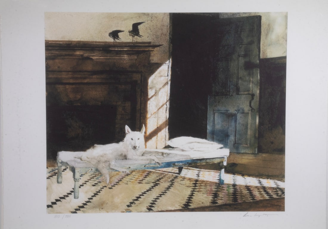 ANDREW NEWELL WYETH (PA/ME, 1917-2019): ANDREW NEWELL WYETH (PA/ME, 1917-2019) "Harlequin," 1997, giclee, pencil signed and numbered 80/300. Unframed, shrink wrapped. OS: 21 x 23 1/2 in. (53.3 x 59.7 cm.), SS: 16 1/2 x 17 1/2 in. (41.9 x 44