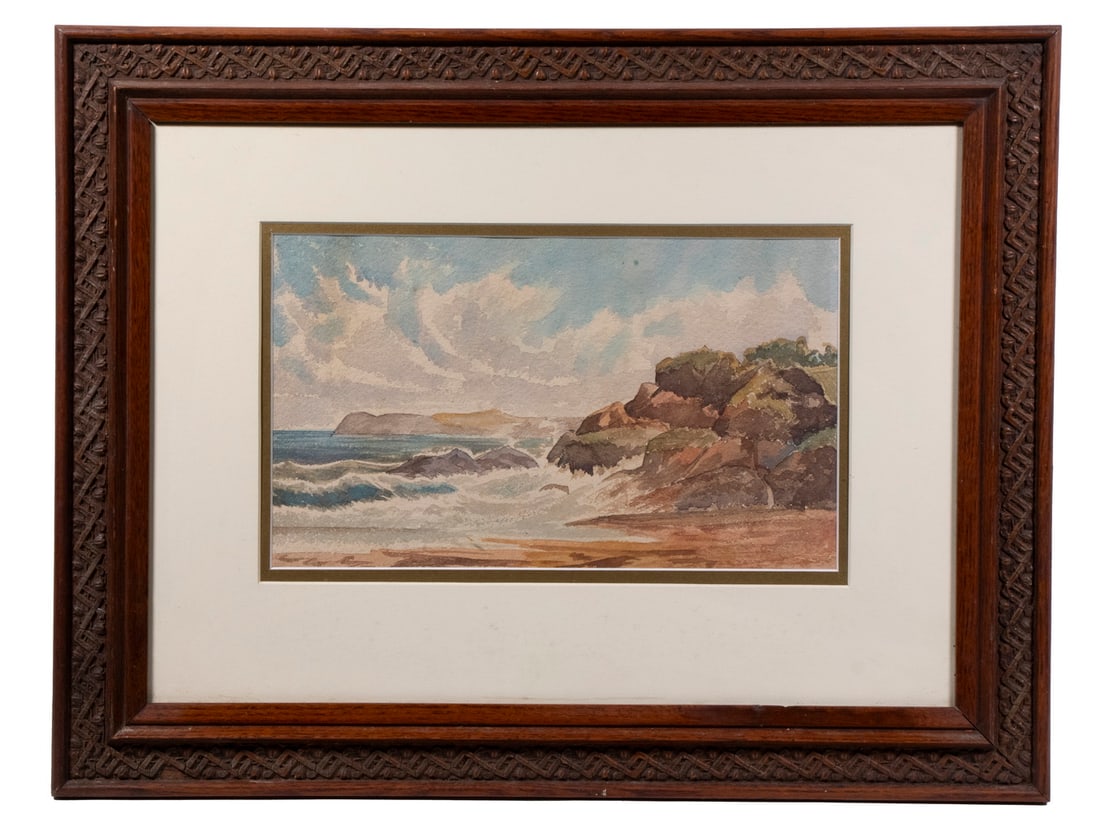LATE 19TH C. WATERCOLOR OF MAINE, UNSIGNED (1 of 3)
