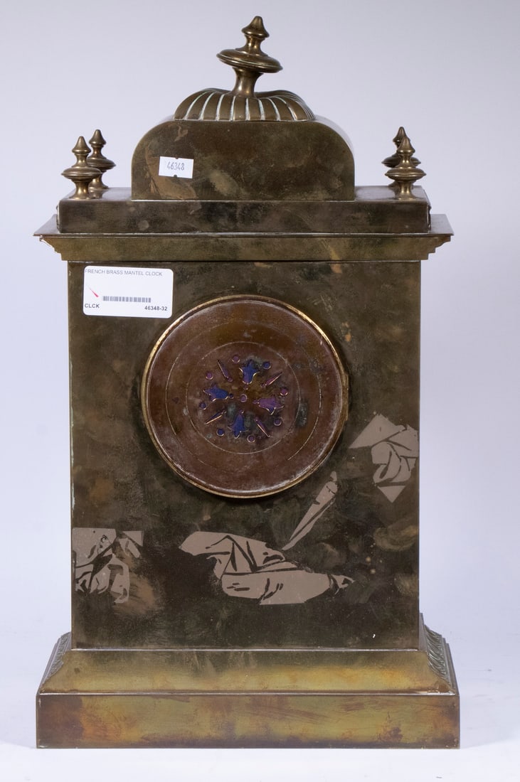 FRENCH BRASS MANTEL CLOCK - 3