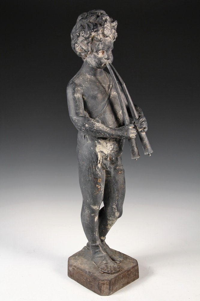 CAST LEAD GARDEN STATUE Black Painted Lead Sculpture Feb 08, 2014