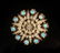 BROOCH - Antique 14K gold handmade round star form