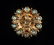 BROOCH - Antique 14K gold handmade round star form - 2