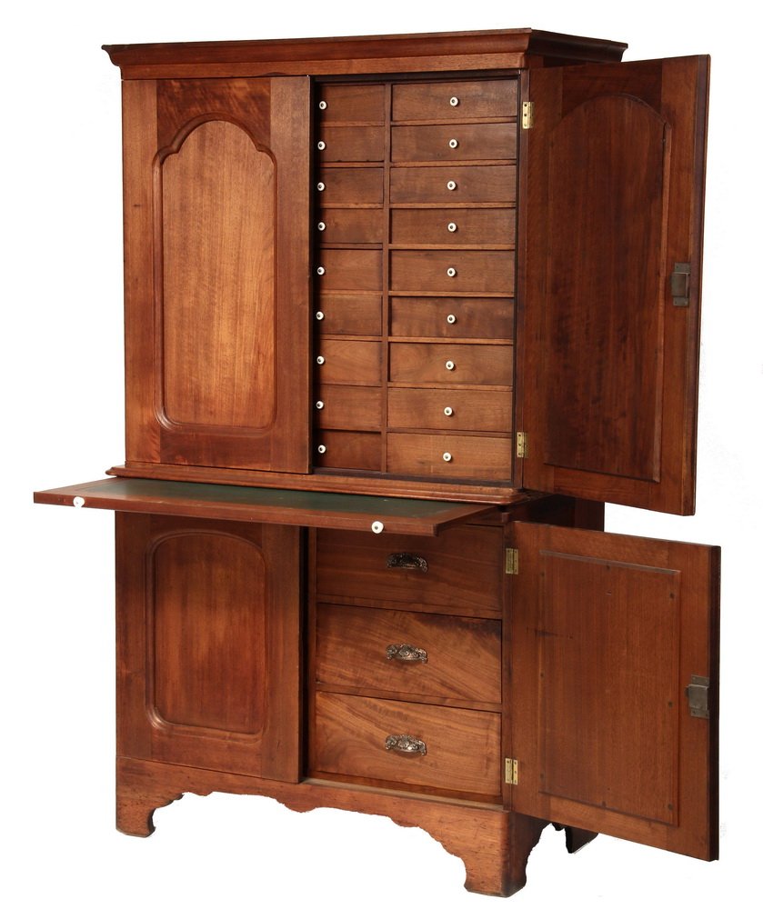 19TH C AMERICAN LAWYER'S One Piece Red Walnut