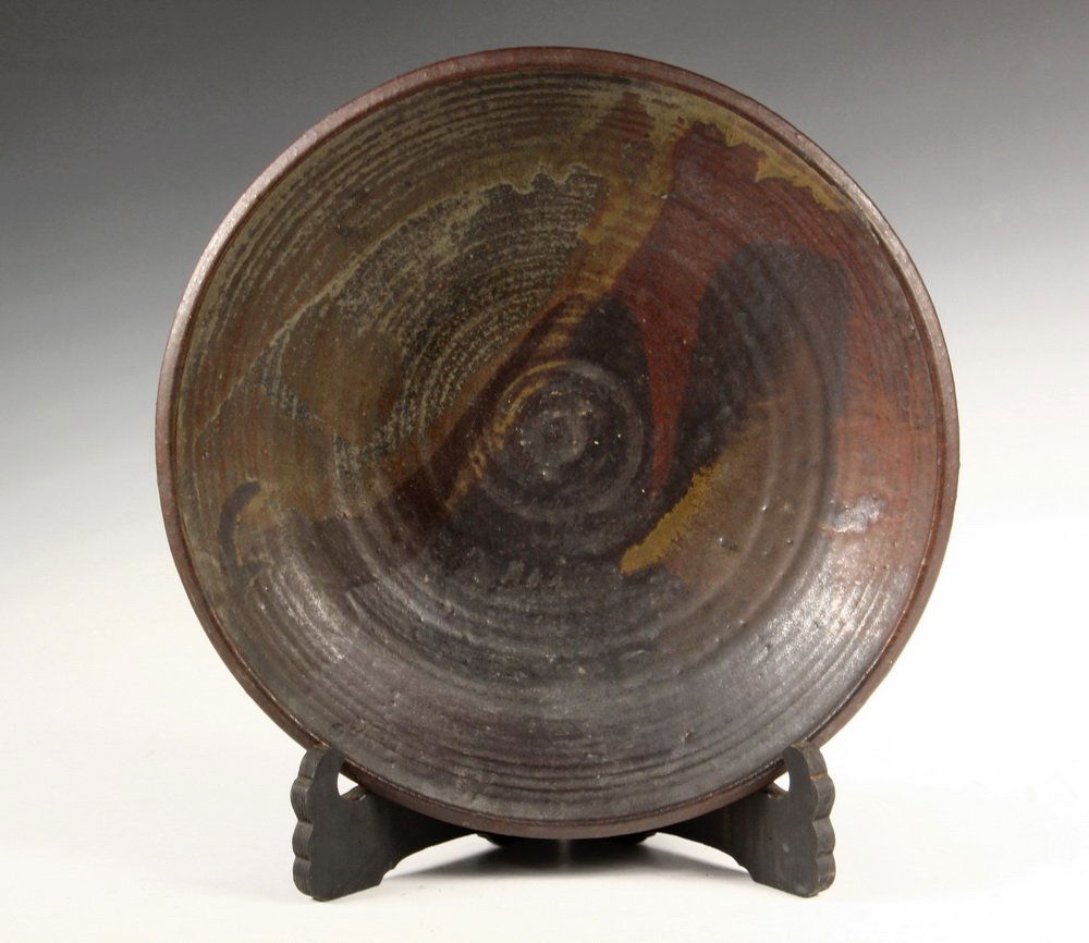 LARGE JAPANESE BOWL Raku Style Art Pottery Fruit Bowl