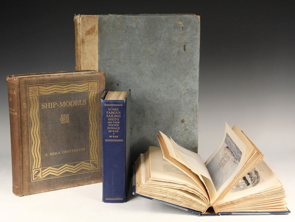 (4) RARE NAUTICAL BOOKS - iNC: "Ship-Models" by E.: (4) RARE NAUTICAL BOOKS - iNC: "Ship-Models" by E. Keble Chatterton, London, Studio Limited, 1923, ltd ed 875/1000; "Contemporary Scale Models Vessels of the Seventeenth Century" by Henry B Culver, lt