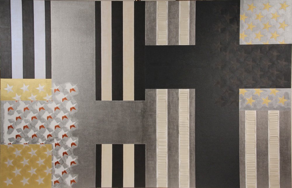 HOWARD CLIFFORD JR. (ME, 1950 - 2003) - 'Heaven and: HOWARD CLIFFORD JR. (ME, 1950 - 2003) - 'Heaven and Earth, IX, 1991', acrylic on canvas, signed, titled and dated verso, with delineation of palette. Unframed. Label verso from the Farnsworth Art Muse