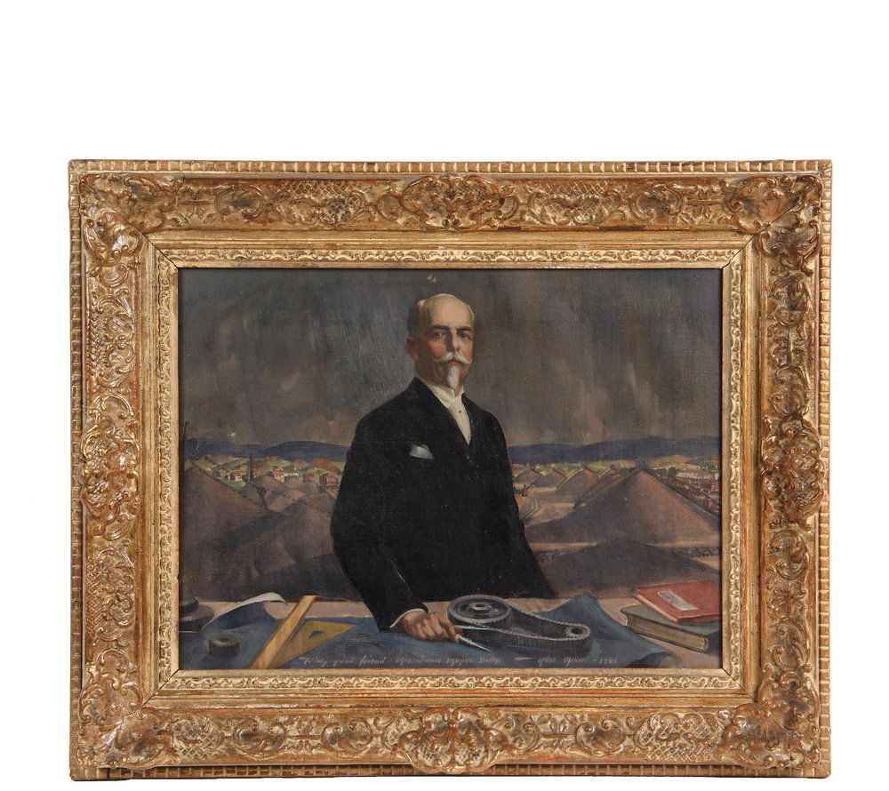 ARTHUR MELTZER (PA/MN, 1893-1989) - Portrait of James: ARTHUR MELTZER (PA/MN, 1893-1989) - Portrait of James Mapes Dodge (1852-1915), Inventor, Industrialist and Founder of The Link-Belt Engineering Co, Philadelphia; oil on canvas, inscribed at bottom "To