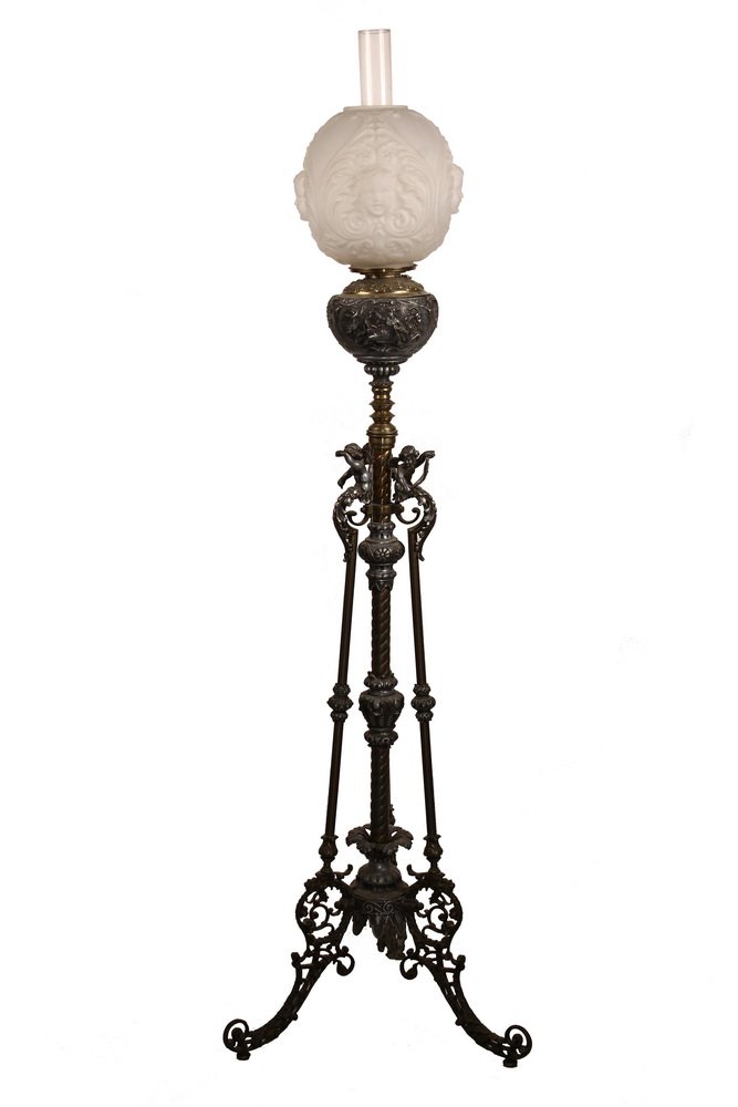 Ornate Piano Lamp Victorian Kerosene Floor In